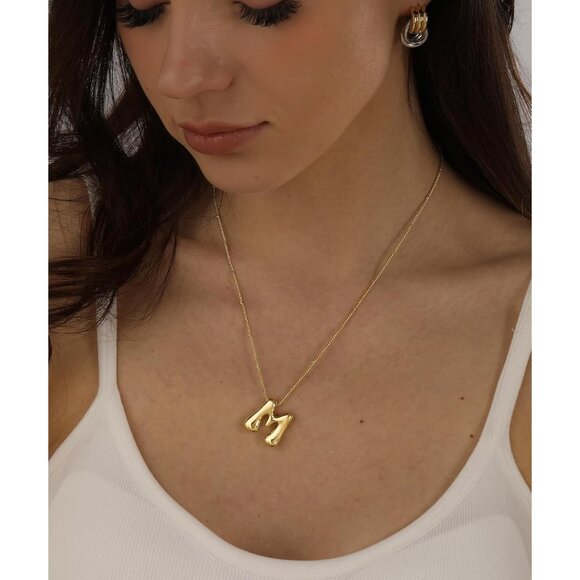 Personalized Gold Balloon Letter Necklace - Adjustable & Hypoallergenic Design - Picture 7 of 9